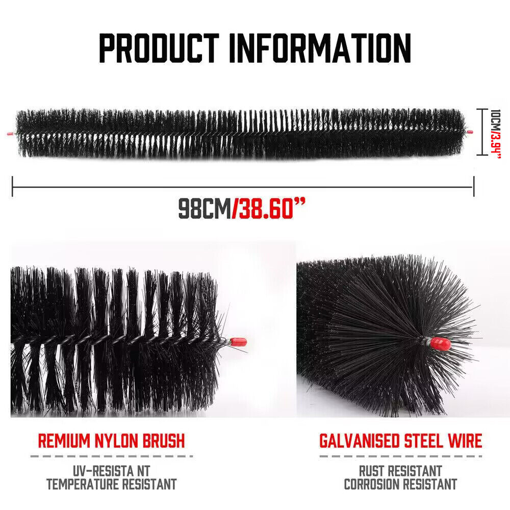 98x10cm 12x Gutter Brush Roof Leaf Guard Heavy Duty Twigs Filter Home Garden 5