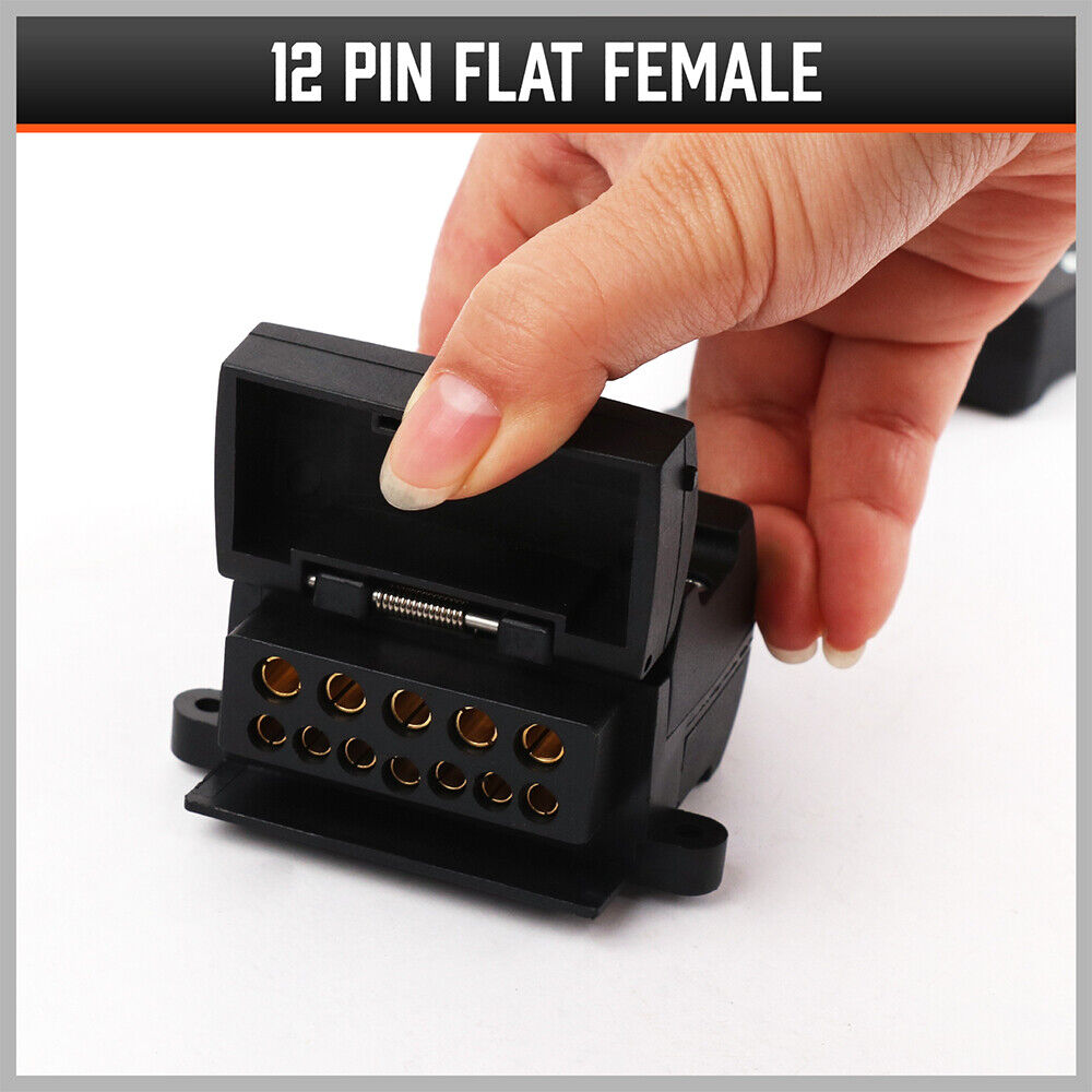 7 Pin Flat Plug to 12 Pin Flat Female Socket Adaptor Trailer Caravan Connector 5