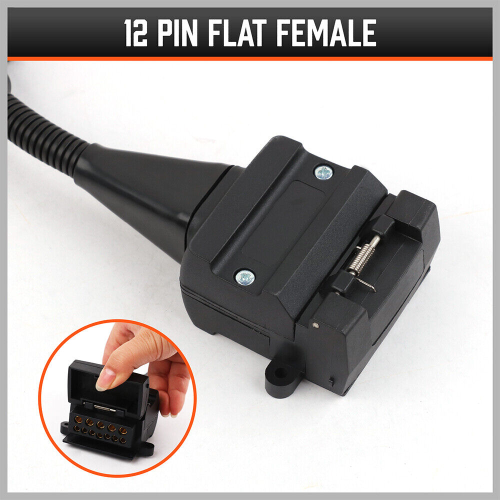 7 Pin Flat Plug to 12 Pin Flat Female Socket Adaptor Trailer Caravan Connector 6