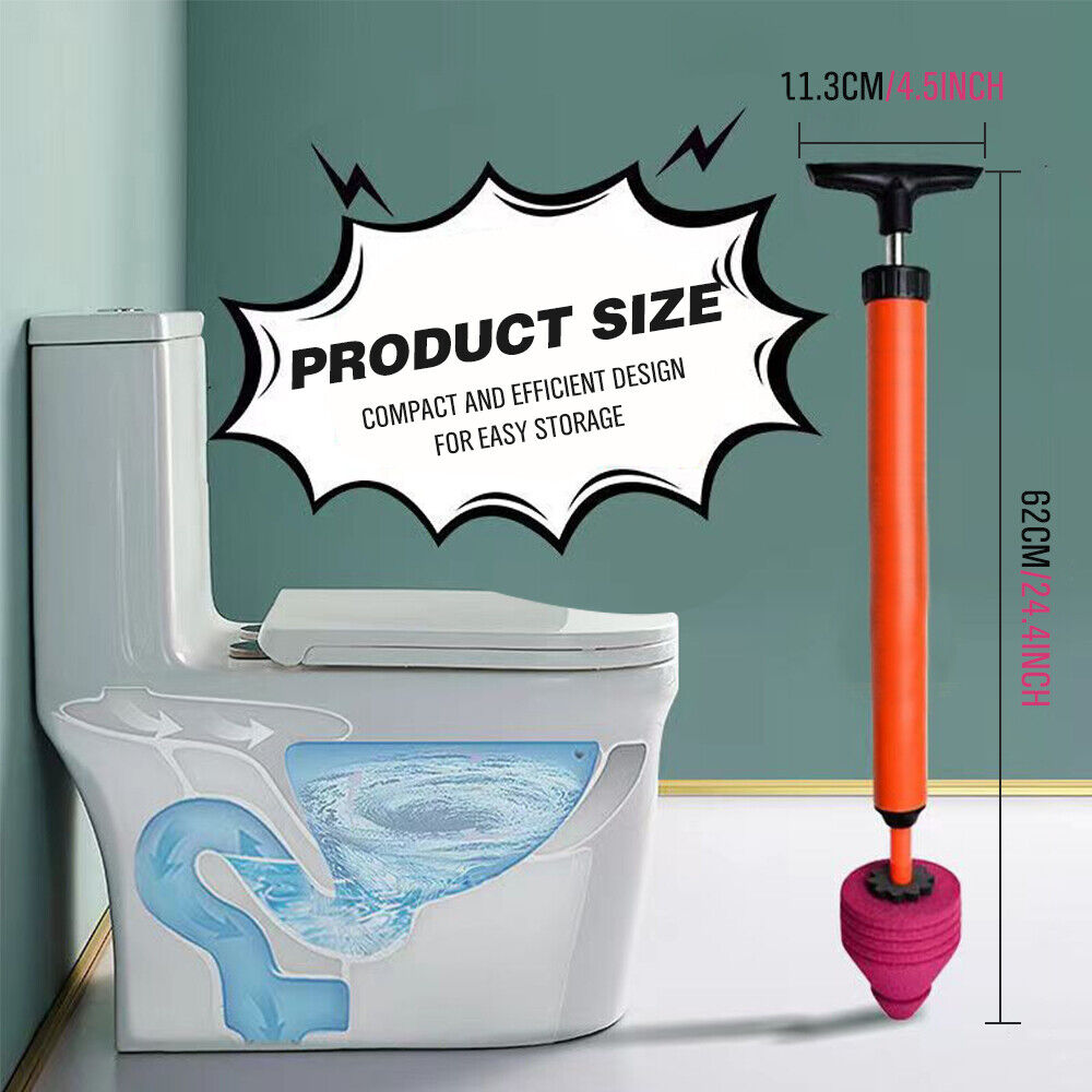 62cm High Pressure Toilet Unblock Toilet Pipe Plunger Bathrooms floor Drains 3