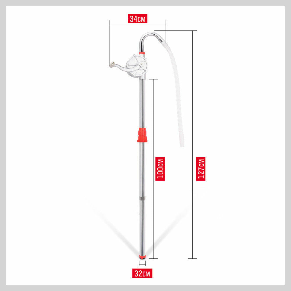 Aluminium Rotary Drum Pump Diesel Fuel Kero Oil Petrol 44 Gallon Drum Hand Pump 8