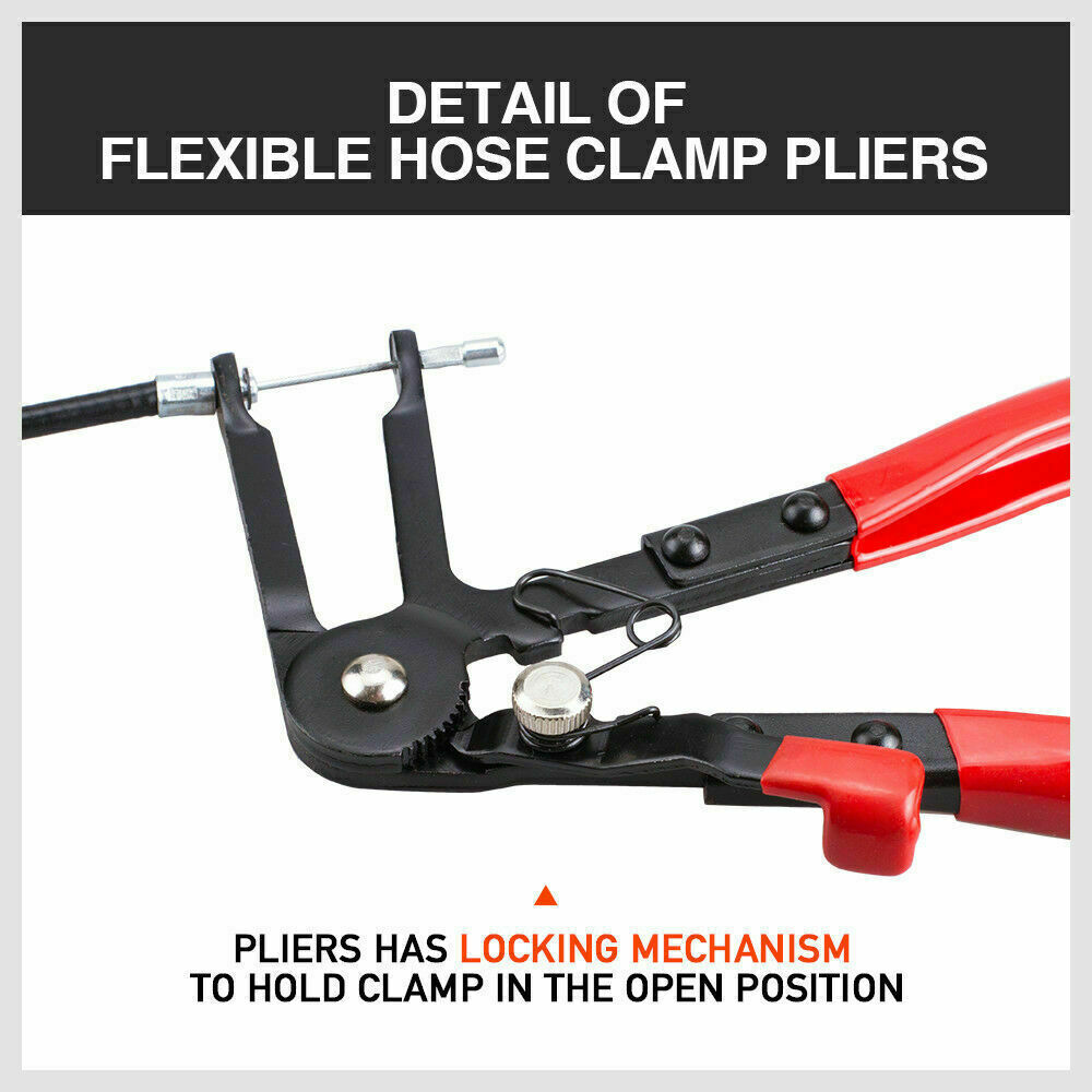 Long Hose Clamp Pliers 24" Flexible Extension Wire Oil Fuel Hose Clip Remove 6