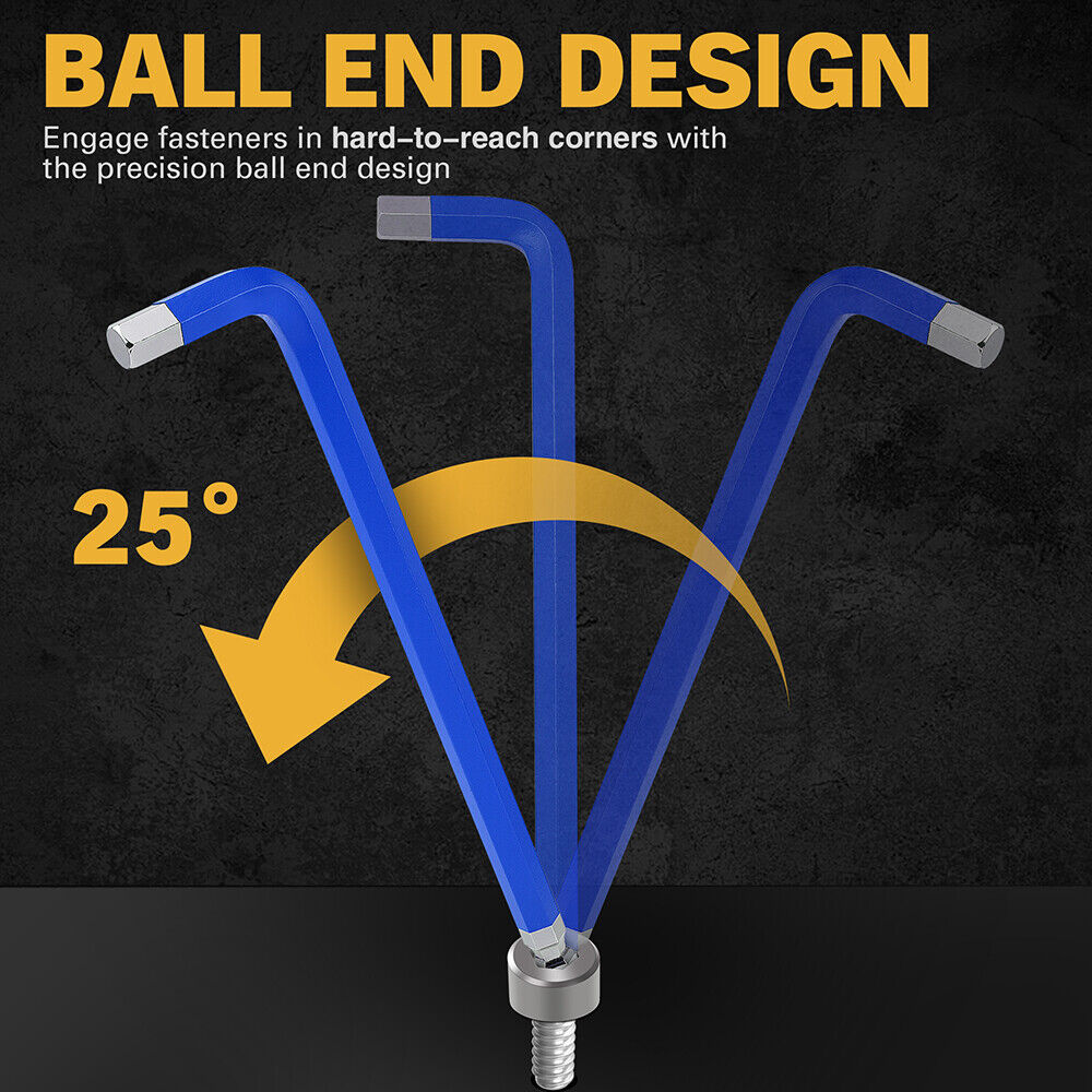 ELEAD 13Pc Extra Large Hex Key Set Long Allen Key Wrench Ball End Metric 2-19mm 7