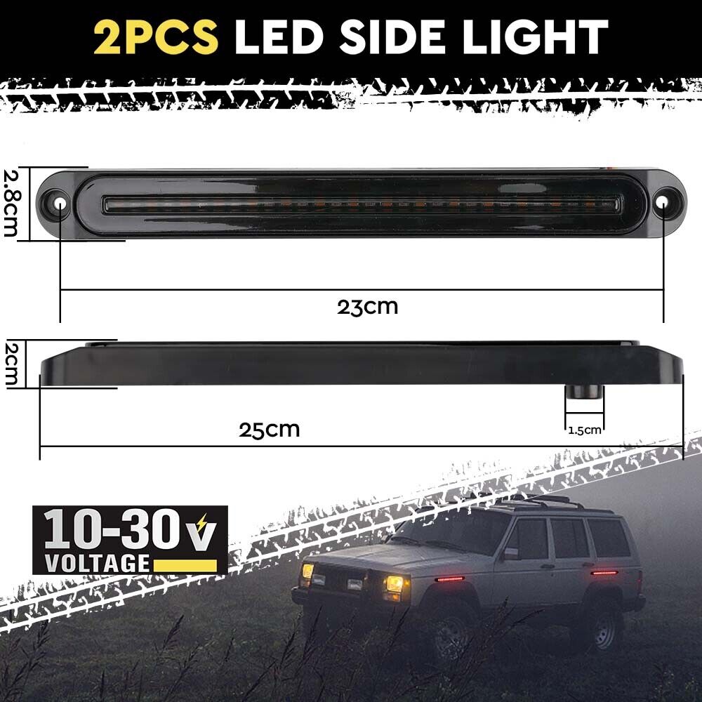 2Piece LED Tail Lights Flowing Turn Signal Stop brake Trailer Truck Caravan IP68 4