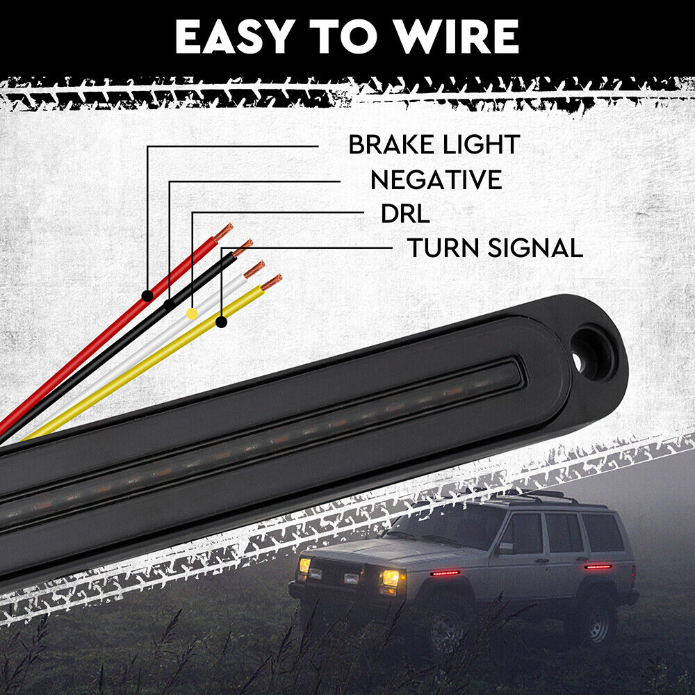 2Piece LED Tail Lights Flowing Turn Signal Stop brake Trailer Truck Caravan IP68 5