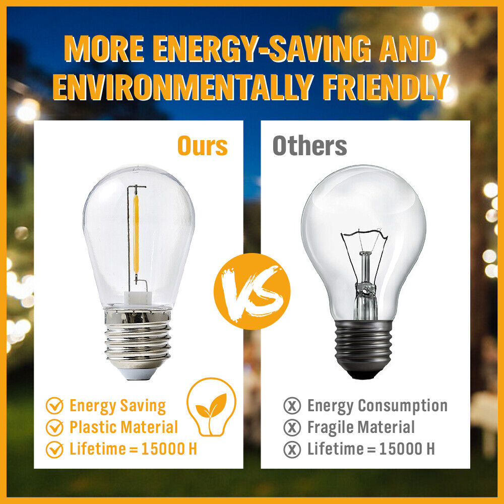 Solar Power 15 LED 18.2M Festoon String Lights Wedding Party WaterProof 4