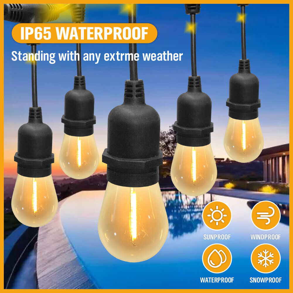 Solar Power 15 LED 18.2M Festoon String Lights Wedding Party WaterProof 7