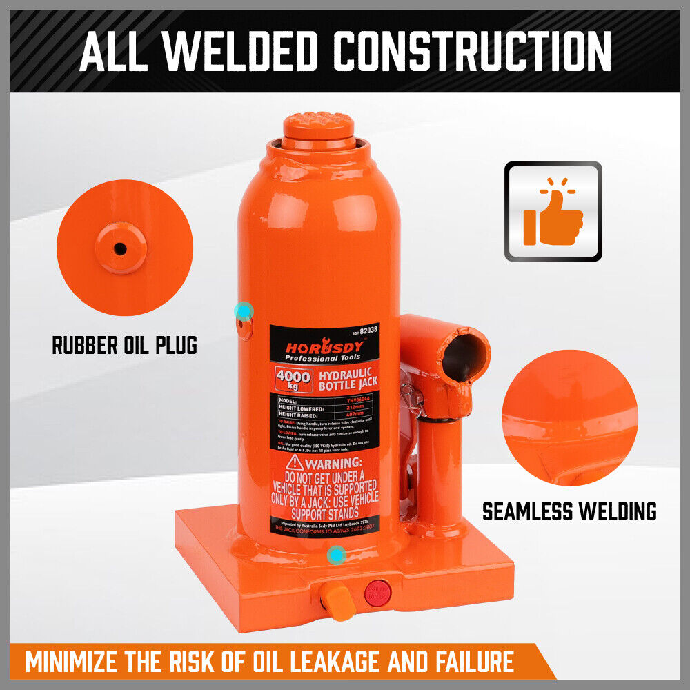 4-Ton (8,000 LBs) Hydraulic Bottle Jack Heavy Duty Car Lifter with Safety Valve 5