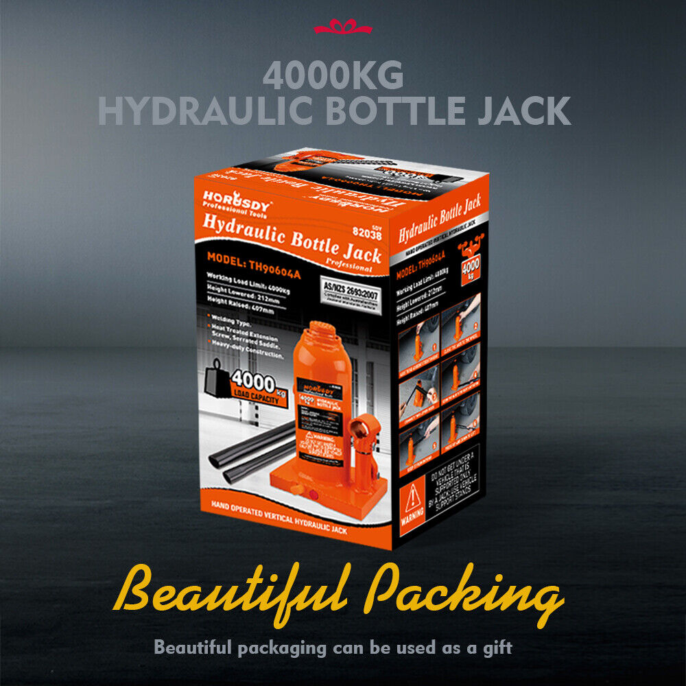 4-Ton (8,000 LBs) Hydraulic Bottle Jack Heavy Duty Car Lifter with Safety Valve 9