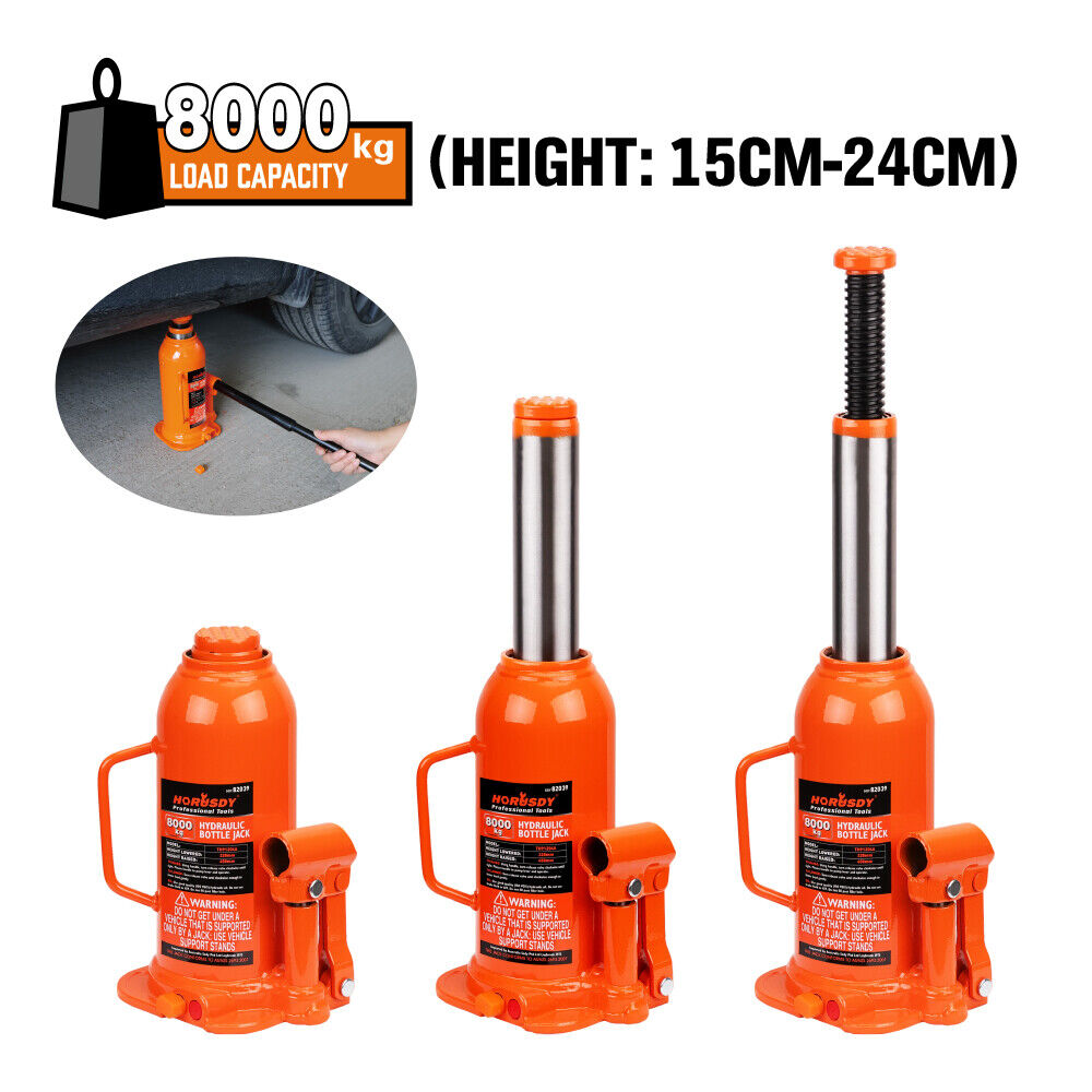 8-Ton (16,000 LBs) Hydraulic Bottle Jack Heavy Duty Car Lifter with Safety Valve 9