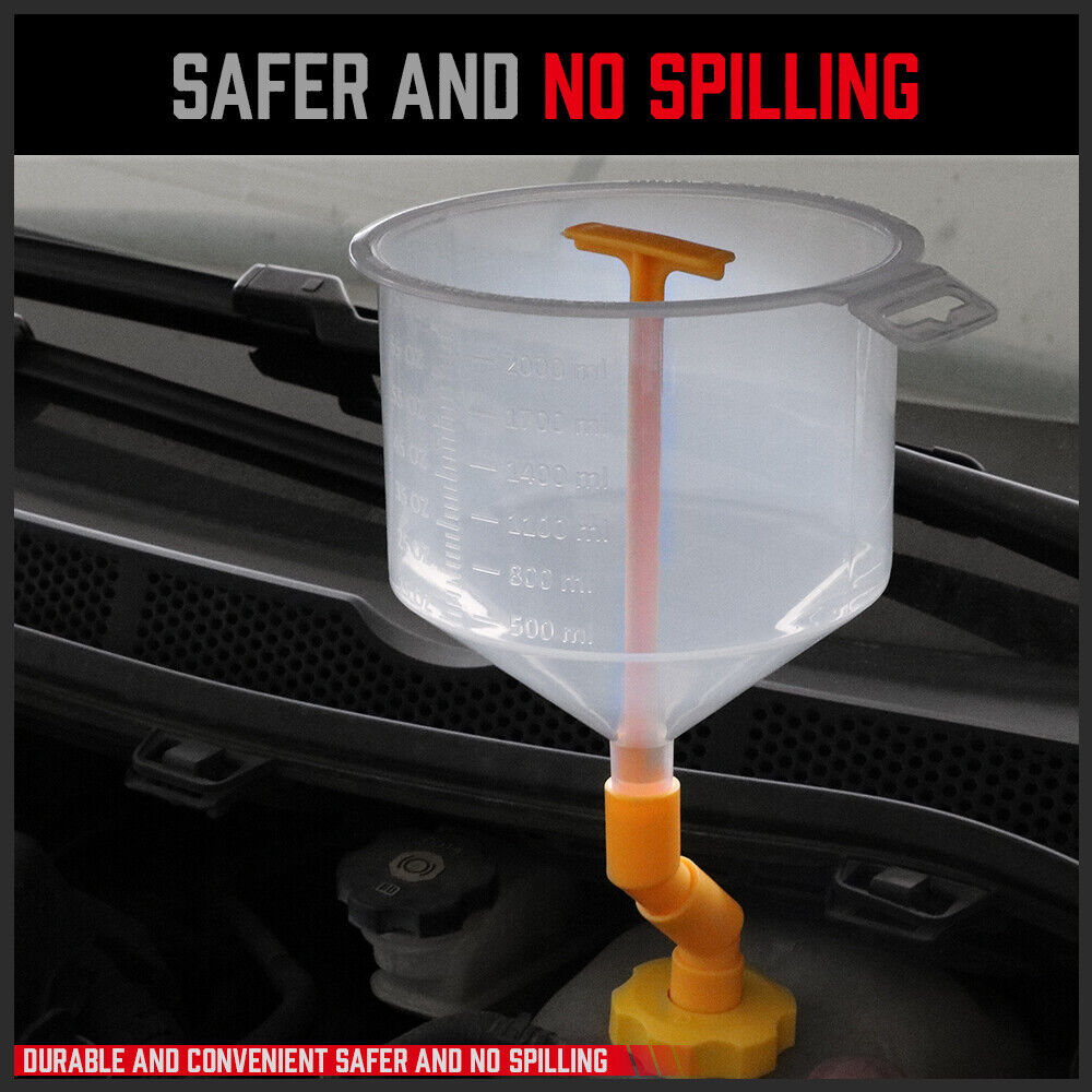 19-Piece No-Spill Radiator Coolant Refilling Funnel Kit Spill Proof Radiator Bleeder Kit with Universal Adaptor 5
