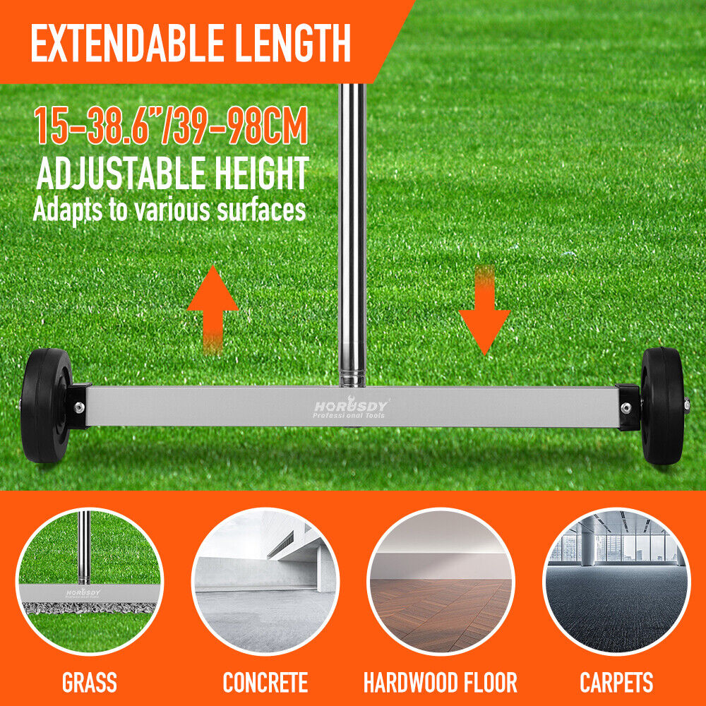 17inch Telescoping Magnetic Sweeper Magnet Broom Rolling Pick Up 8.8Lbs Portable 5