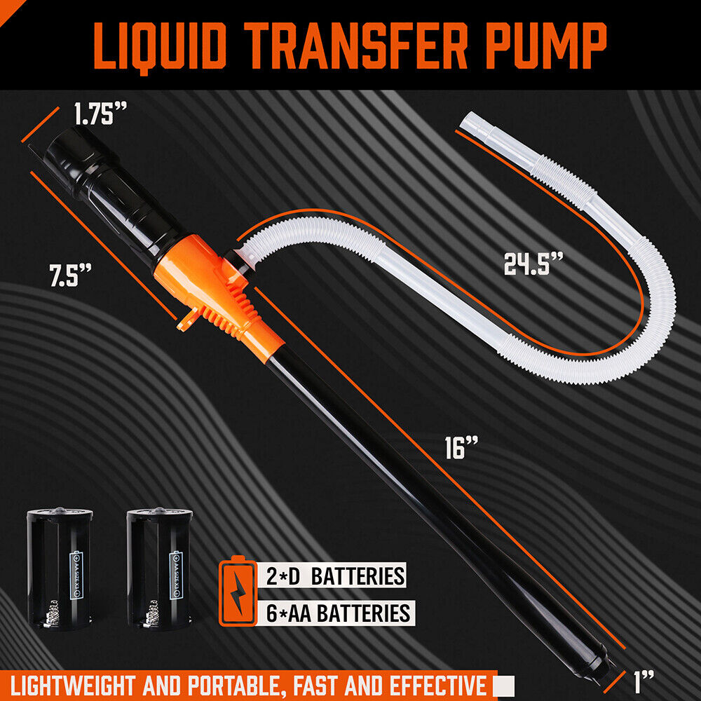 Electric Oil Extractor Pump, Battery Power Fluid Extractors for Water Fuel Oil Pumping with Flexible Hose 3