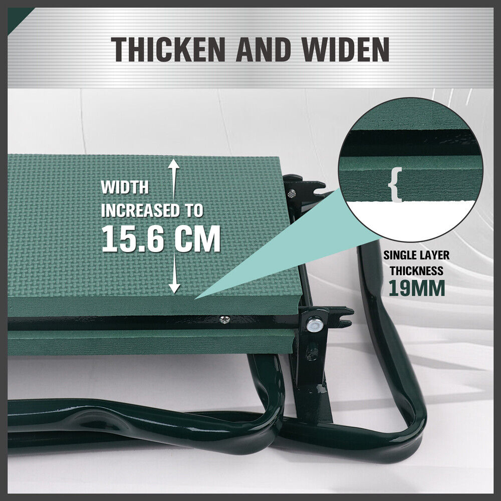 HORUSDY Garden Kneeler Bench Foldable Stool Knee Soft Pad Seat with Tool Pouch 4