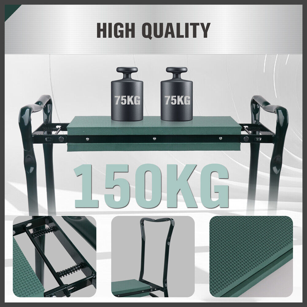 HORUSDY Garden Kneeler Bench Foldable Stool Knee Soft Pad Seat with Tool Pouch 5