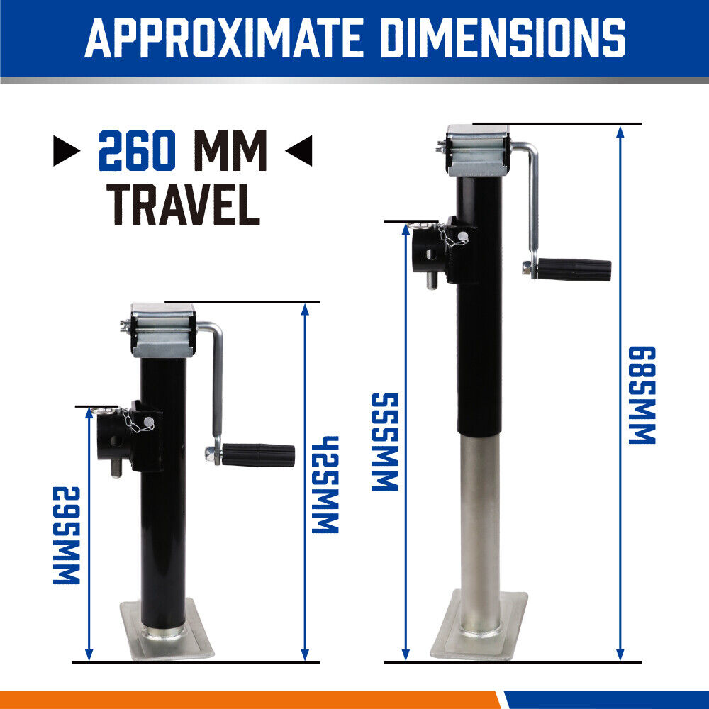 2x Trailer Caravan Canopy Jack Stand 2267kg/ 5000lbs Heavy Duty Weld Bracket 4