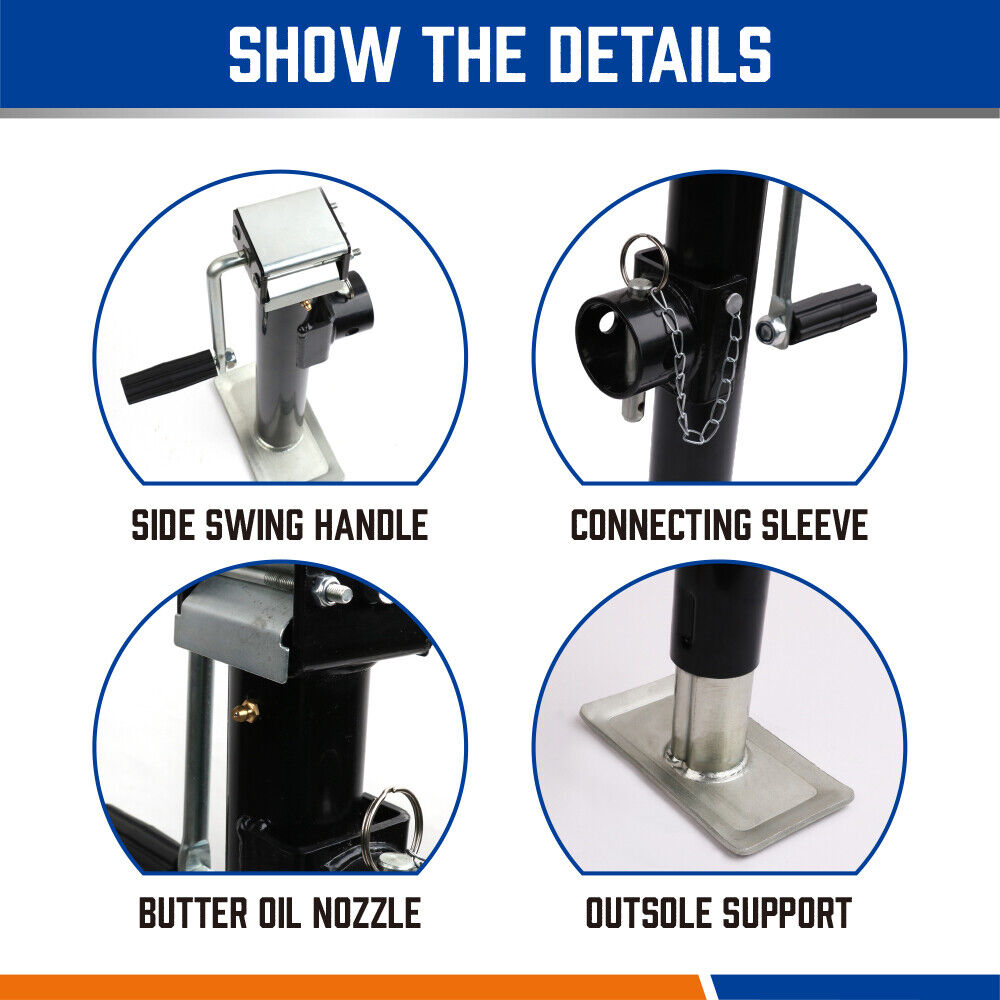 2x Trailer Caravan Canopy Jack Stand 2267kg/ 5000lbs Heavy Duty Weld Bracket 8