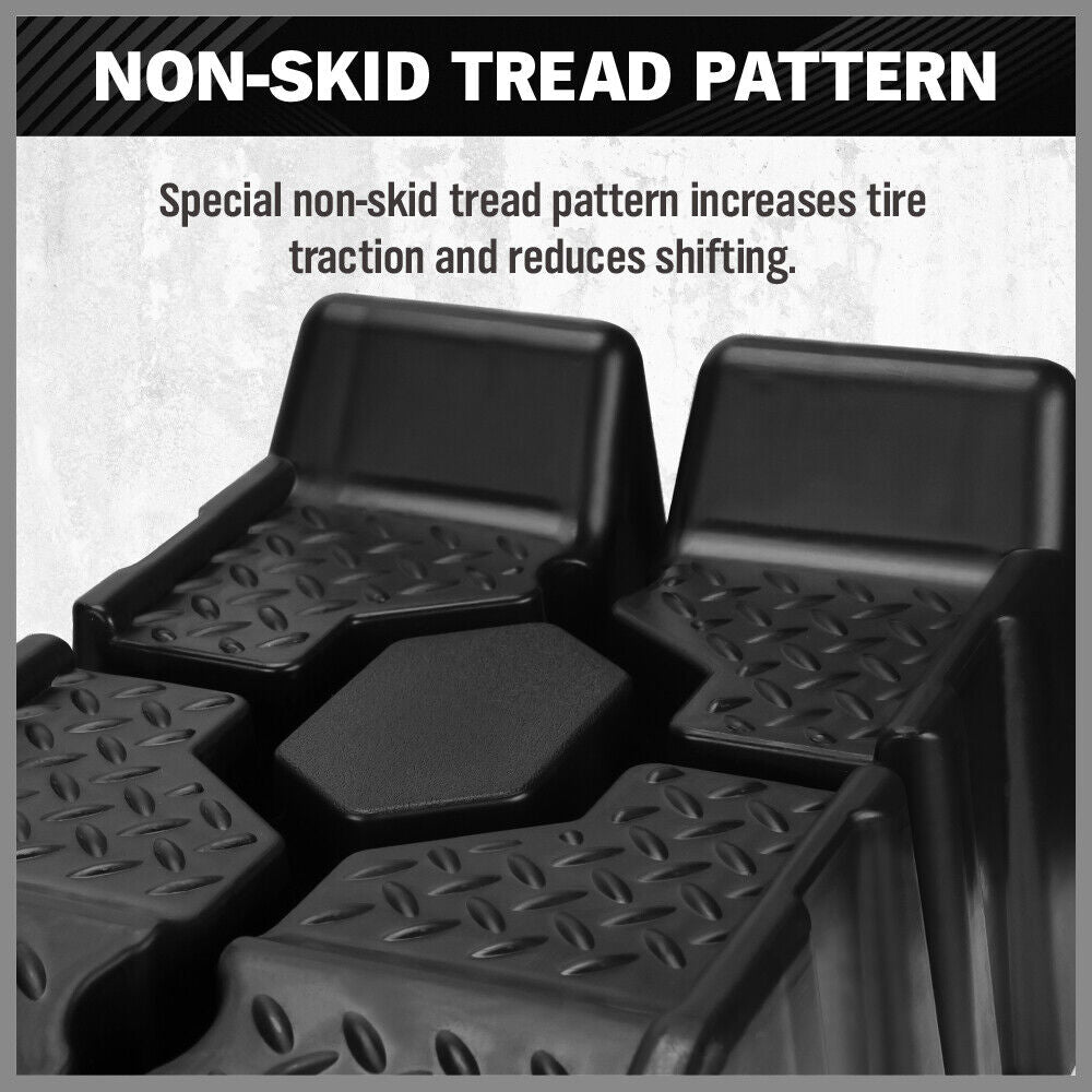 SEDY 2Pcs 2 Ton Heavy Duty Car Ramps 17cm Rise Antiskid Vehicle Service Ramp Au 6