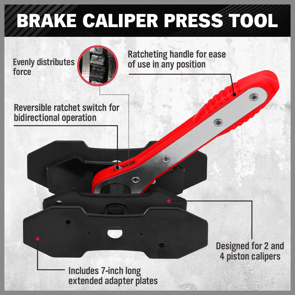 SEDY Car Brake Caliper Tool 360° Swing Ratchet Wrench Car Wheel Piston Spreader 5