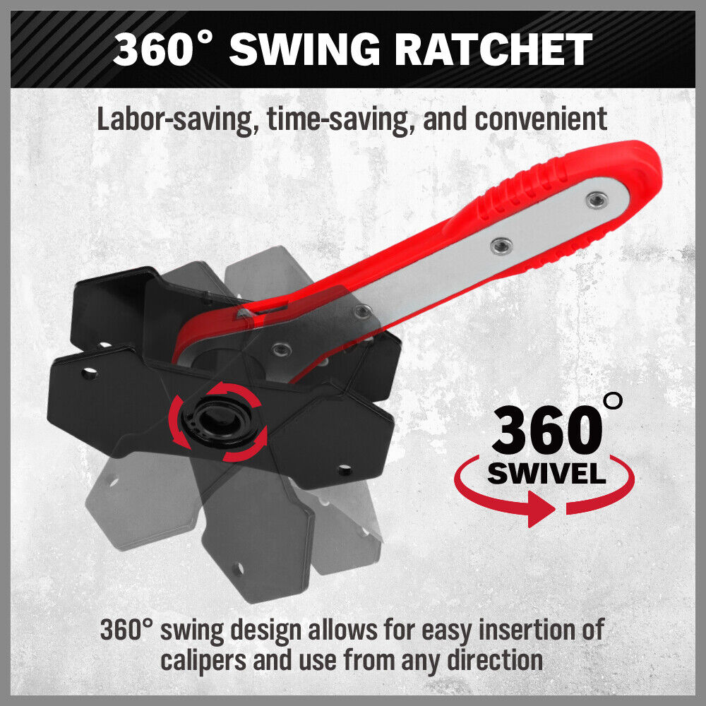 SEDY Car Brake Caliper Tool 360° Swing Ratchet Wrench Car Wheel Piston Spreader 6
