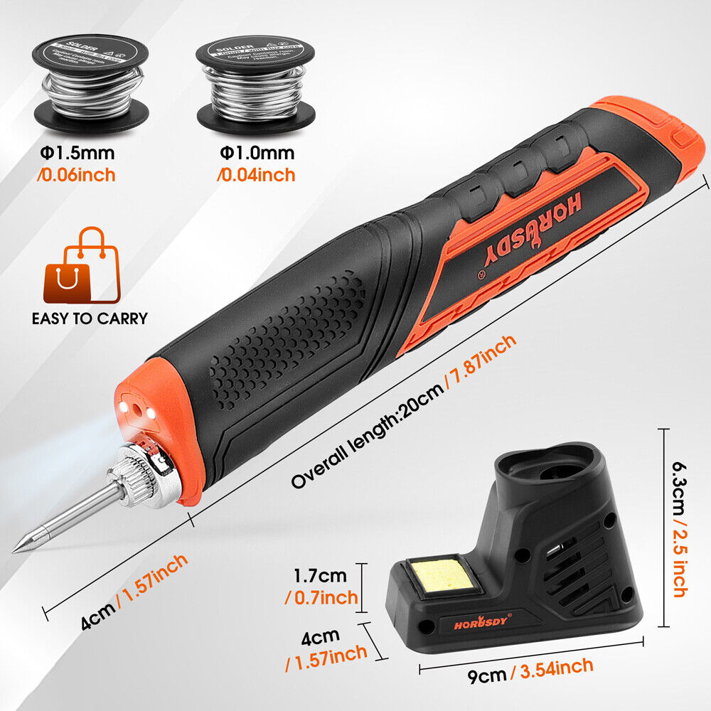 HORUSDY 8W 4V Max Cordless Soldering Iron Rechargeable with Lithium-Ion Battery 4