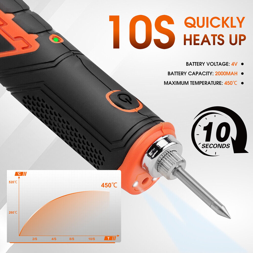 HORUSDY 8W 4V Max Cordless Soldering Iron Rechargeable with Lithium-Ion Battery 5