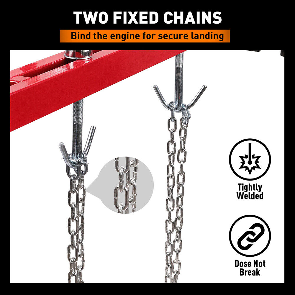 1.5M Engine Support Bar Engine Load Leveler 1100Lb Transmission Dual Hook Garage 5