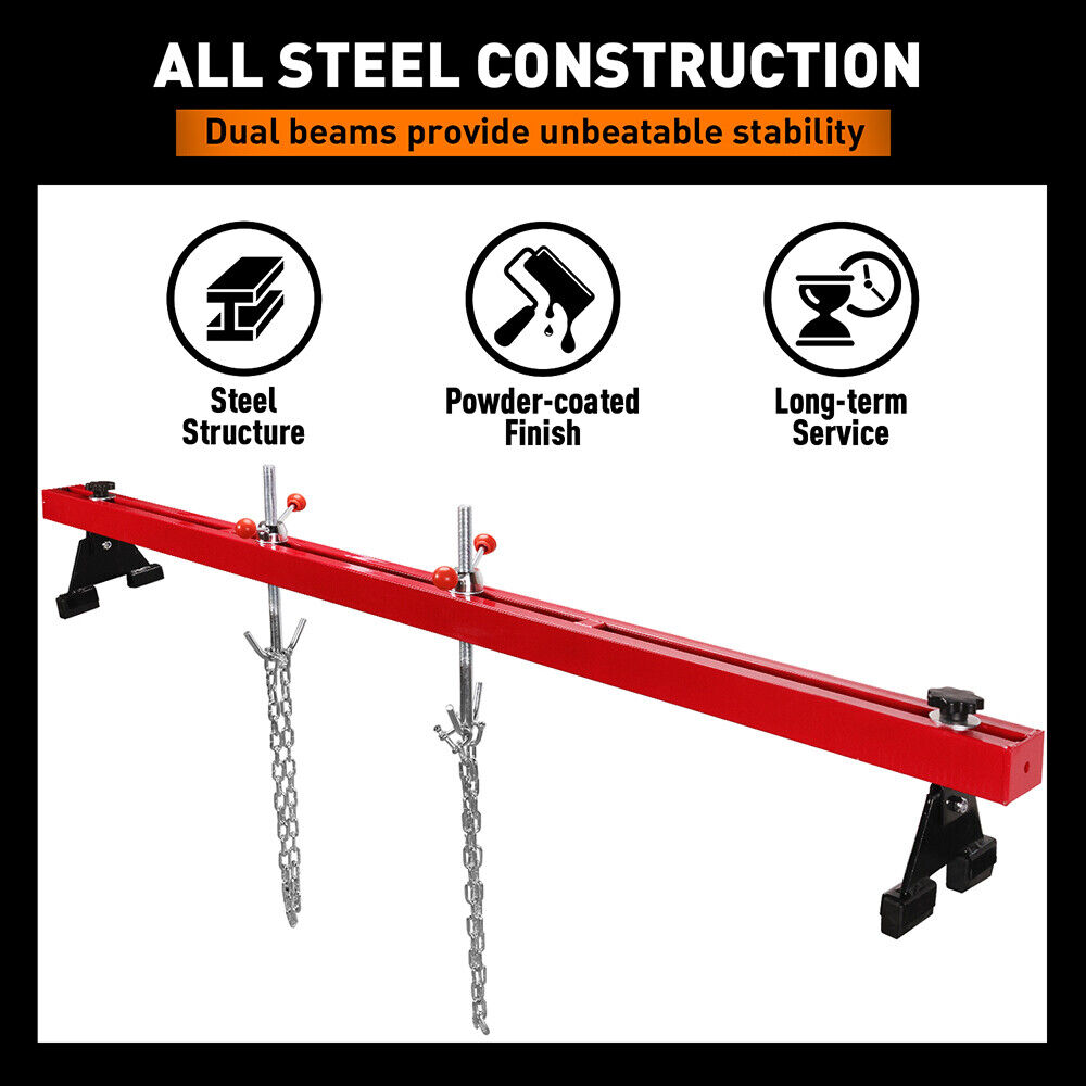 HORUSDY 1.8M Engine Support Bar Engine Load Leveler Transmission Dual Hook 500Kg 3