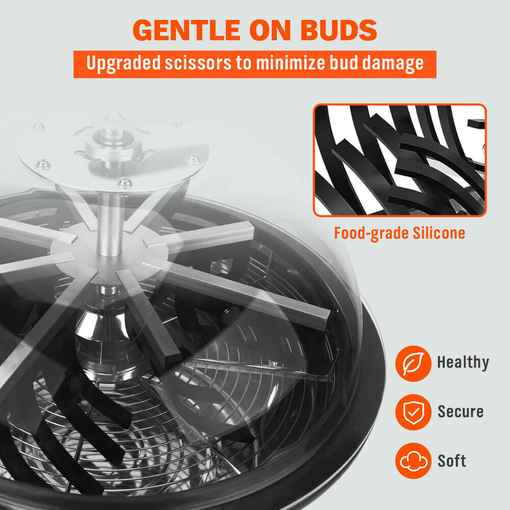 19 inch Bud Leaf Bowl Trimmer Tumble Stainless Steel Blades Twisted Spin Cut 6