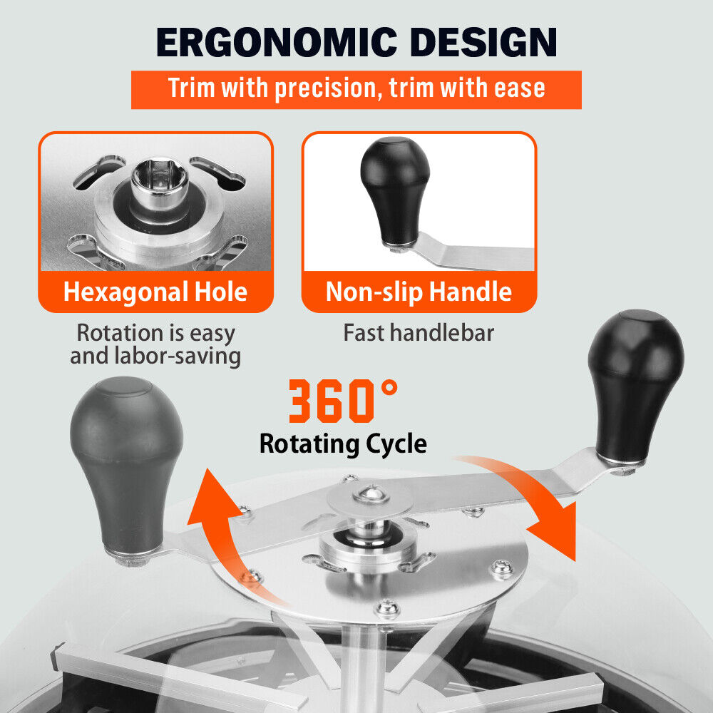 19 inch Bud Leaf Bowl Trimmer Tumble Stainless Steel Blades Twisted Spin Cut 8