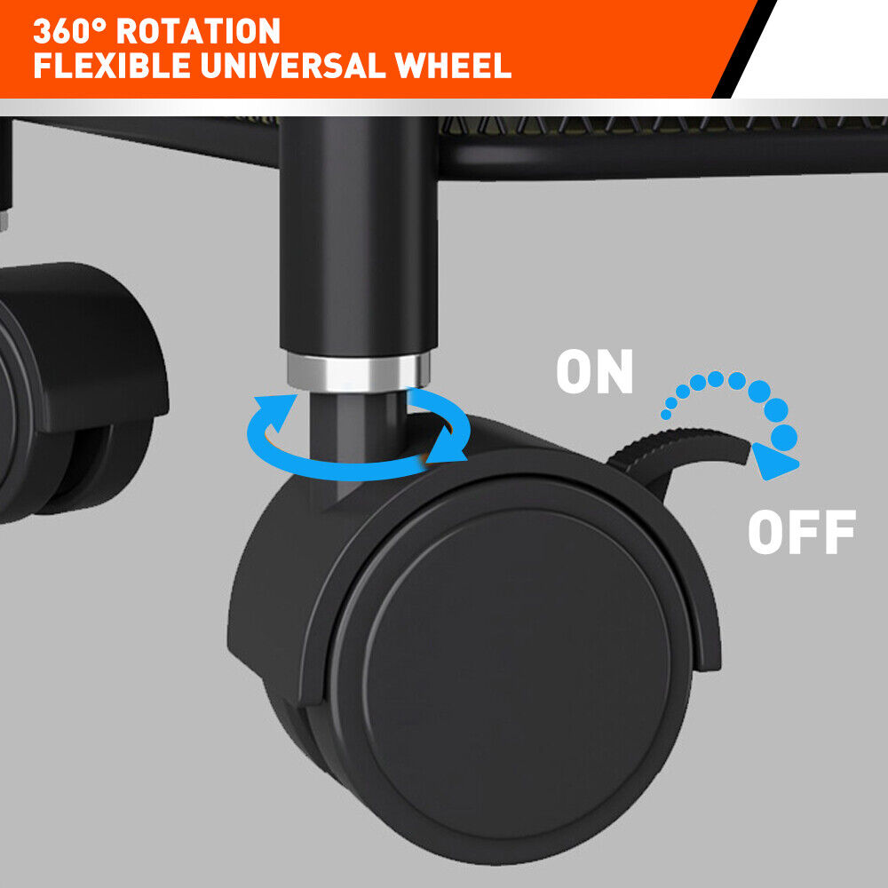 5 Tiers Kitchen Trolley Cart Wheels Round Vegetable Storage Holder Fruit Holder 7