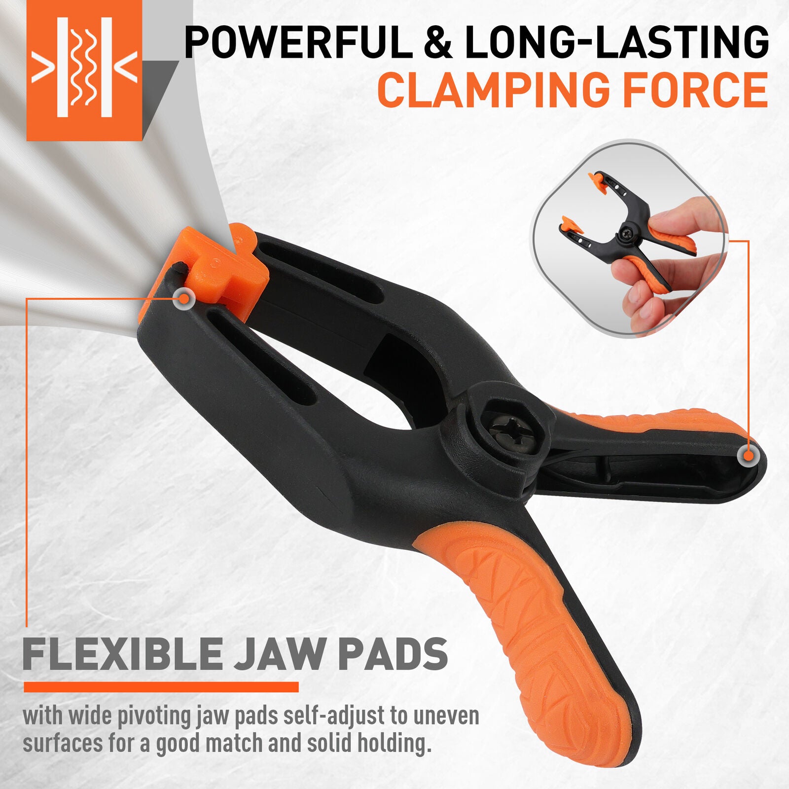 16Pcs 3" Spring Clamps Plastic Clamps Gluing Clamping Securing DIY Photography 7