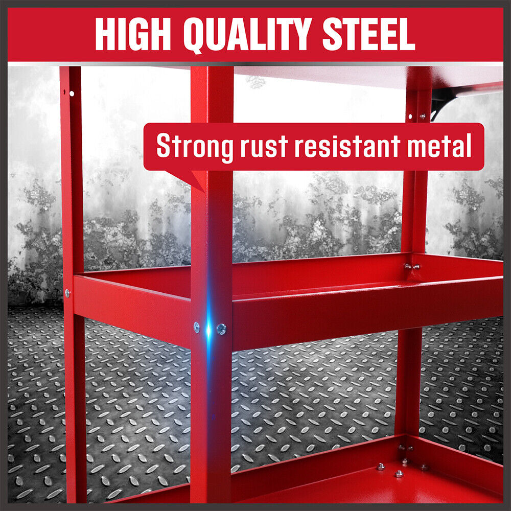 Blue 3-Tier Tool Cart Trolley Toolbox Workshop Garage Storage 150KG Organizer Garage 5