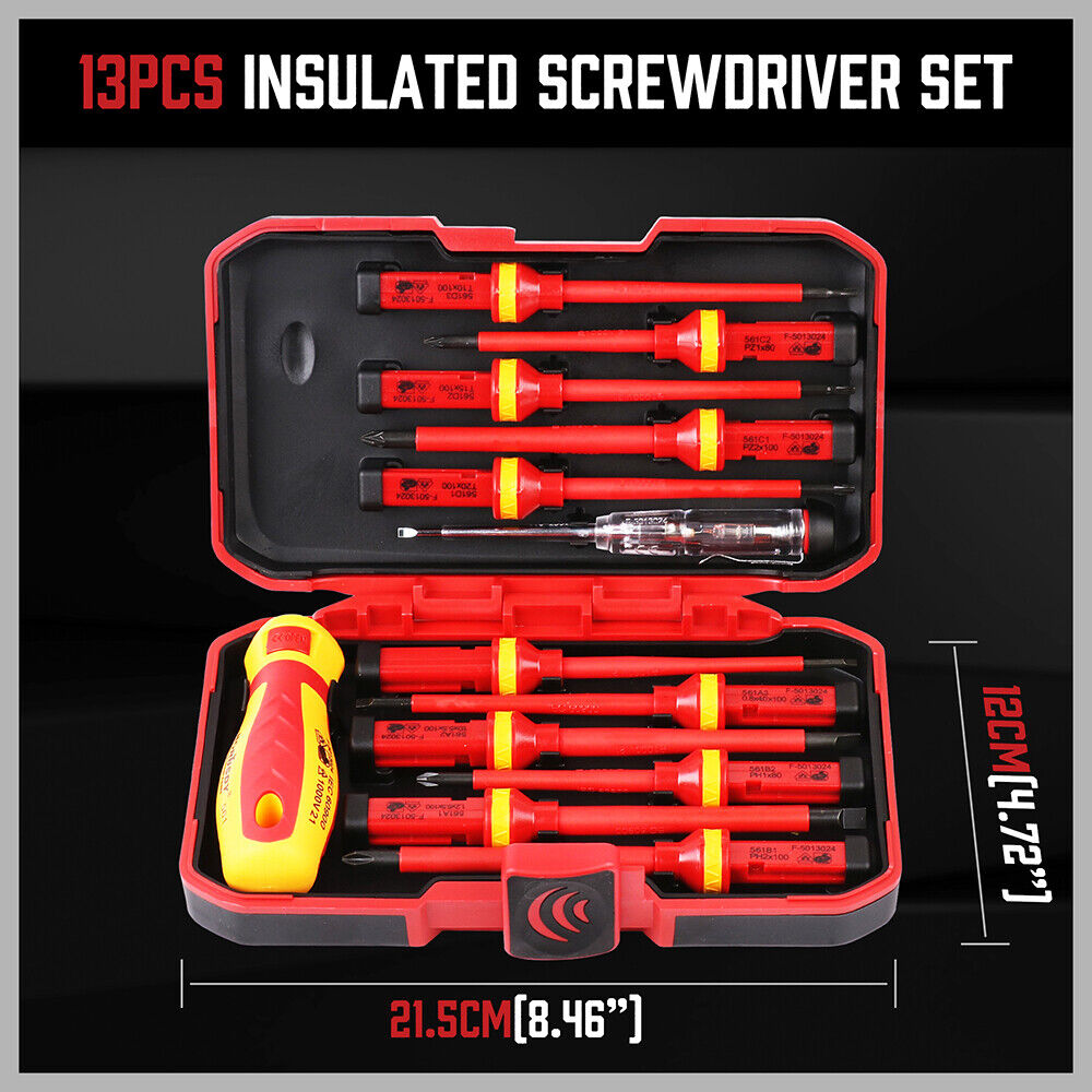 SEDY 13Pcs 1000V Magnetic Insulated Electrician Screwdriver Set VDE Certified 4