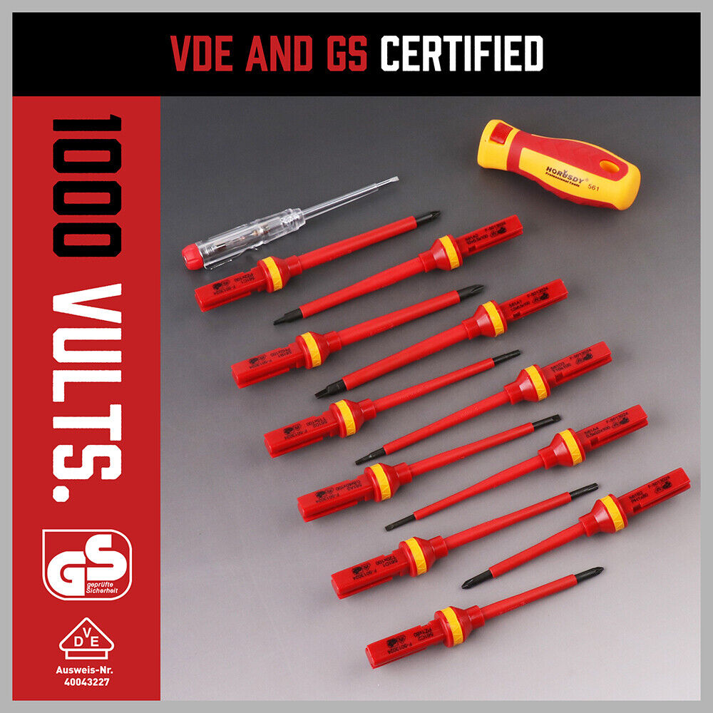 SEDY 13Pcs 1000V Magnetic Insulated Electrician Screwdriver Set VDE Certified 7