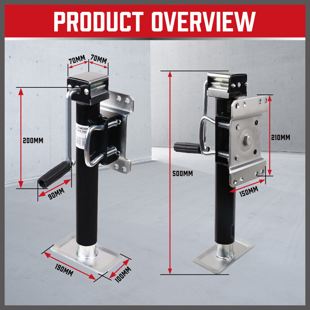 Trailer Caravan Canopy Jack Leg Stand Heavy Duty 2267KG/5000lbs Side Handle 3
