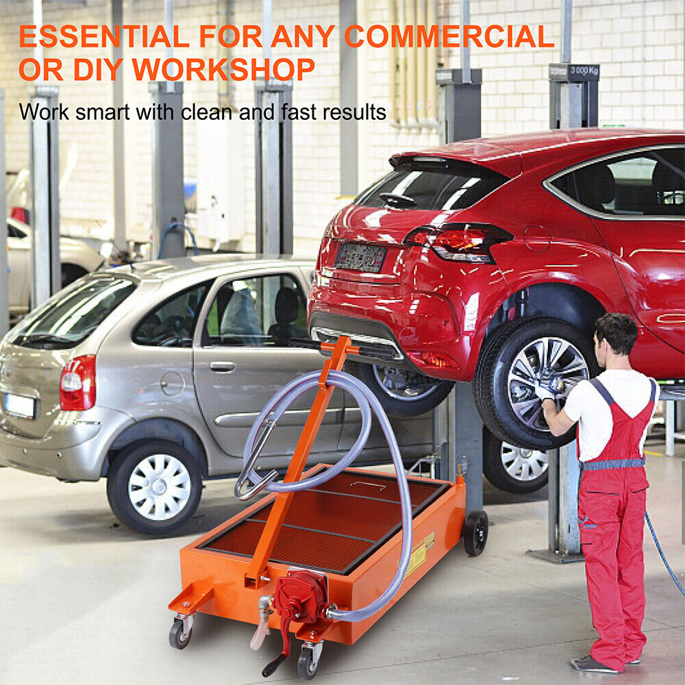 HORUSDY 76L Low Profile Waste Oil Drainer Mobile Workshop Pump Vehicle 4WD Truck 6