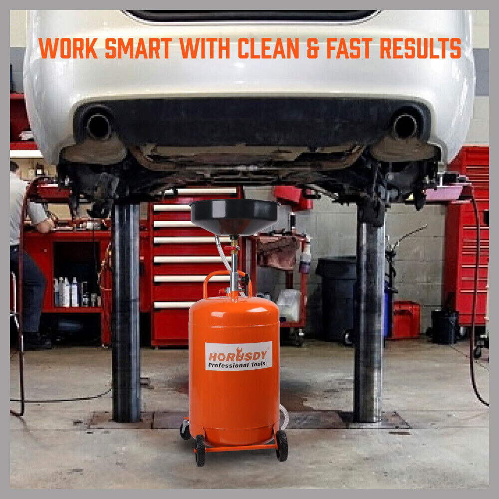 HORUSDY 80L Pneumatic Waste Oil Drainer Fluid Transfer Tank Air Car Workshop 9