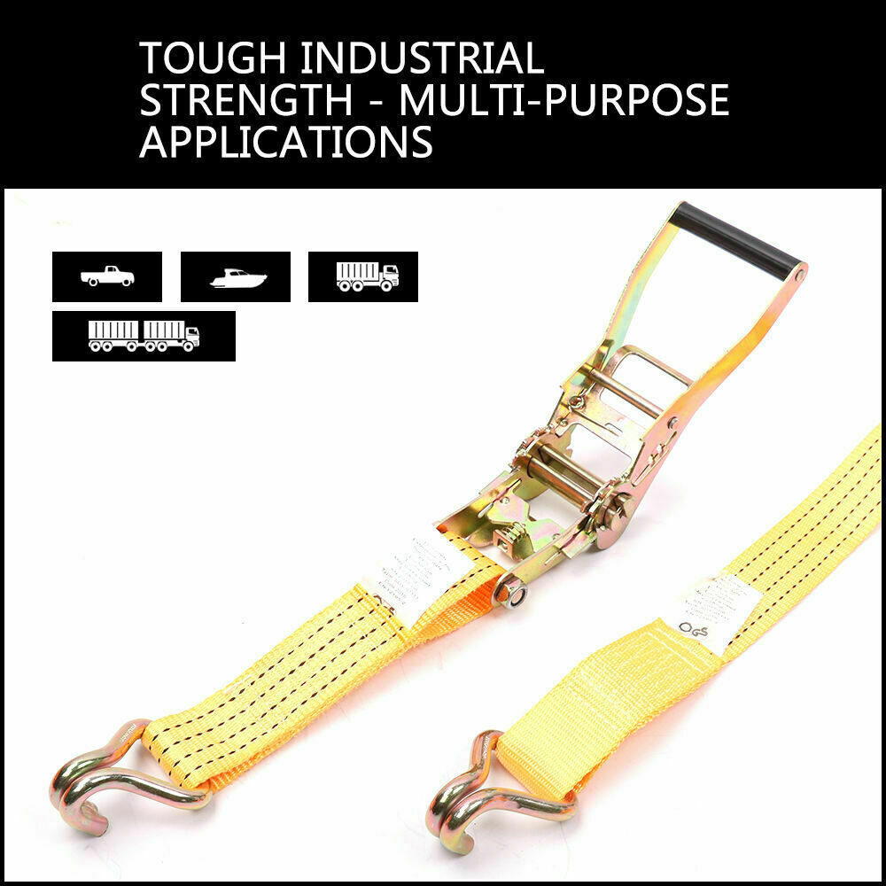 50mm x 10M Tie Down Strap Heavy Duty Ratchet Straps Trailer Boat 2000KG Loading 8