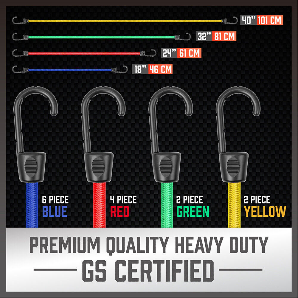 30-Piece Premium Bungee Cord Assortment Includes 10” to 40” Bungee Cords, Canopy Ties & Tarp Clips 3