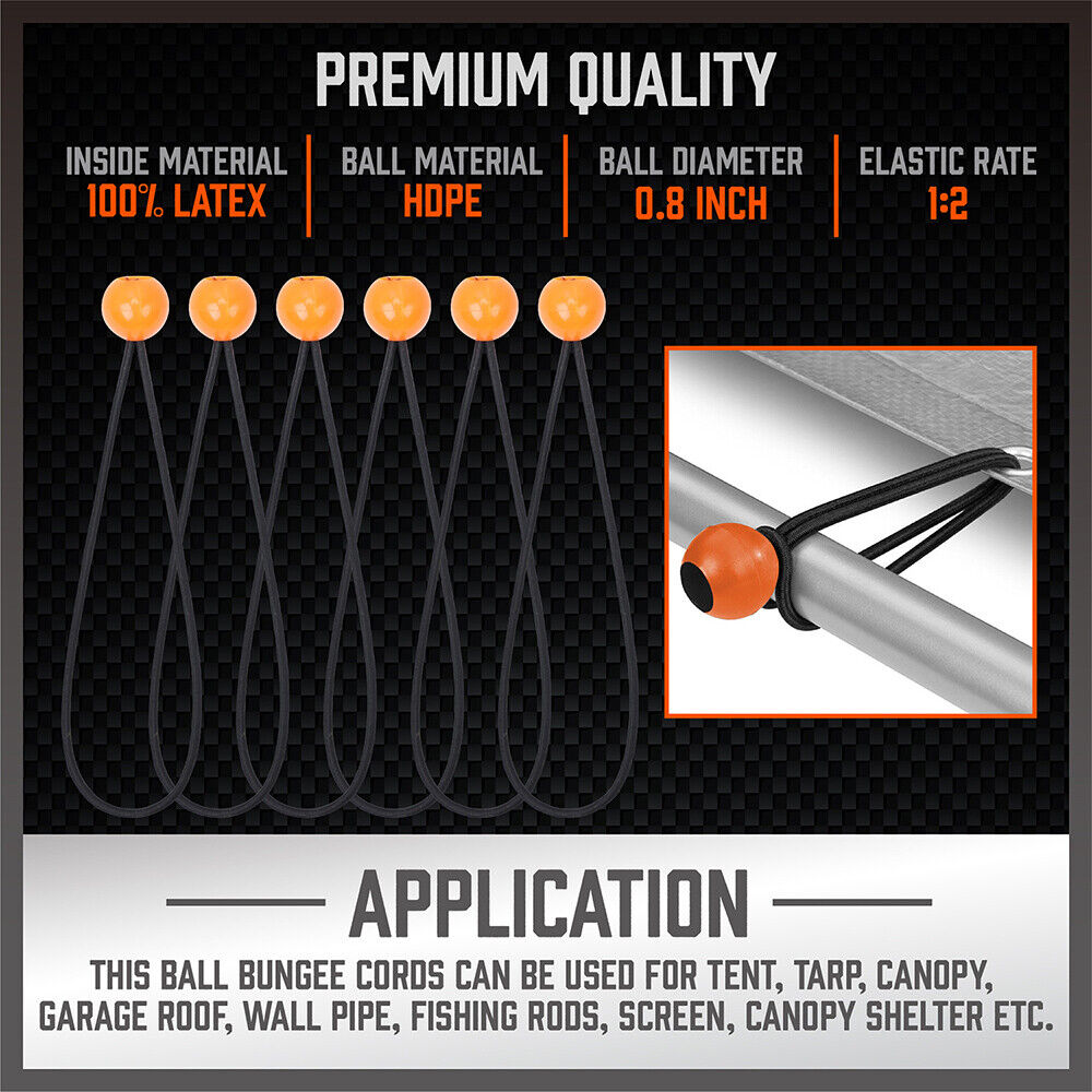 30-Piece Premium Bungee Cord Assortment Includes 10” to 40” Bungee Cords, Canopy Ties & Tarp Clips 5