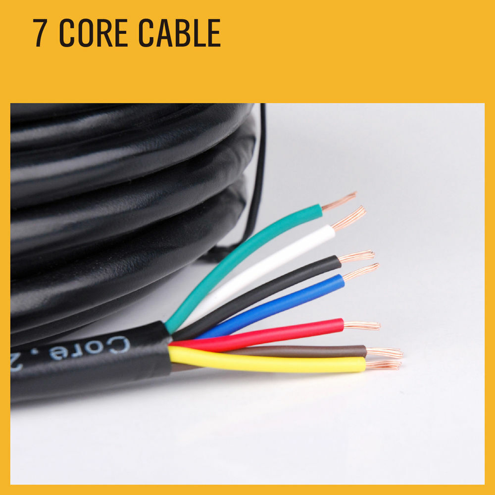 100M 7 Core Wire Cable Trailer Cable Automotive Boat Caravan Truck Coil V90 PVC 10