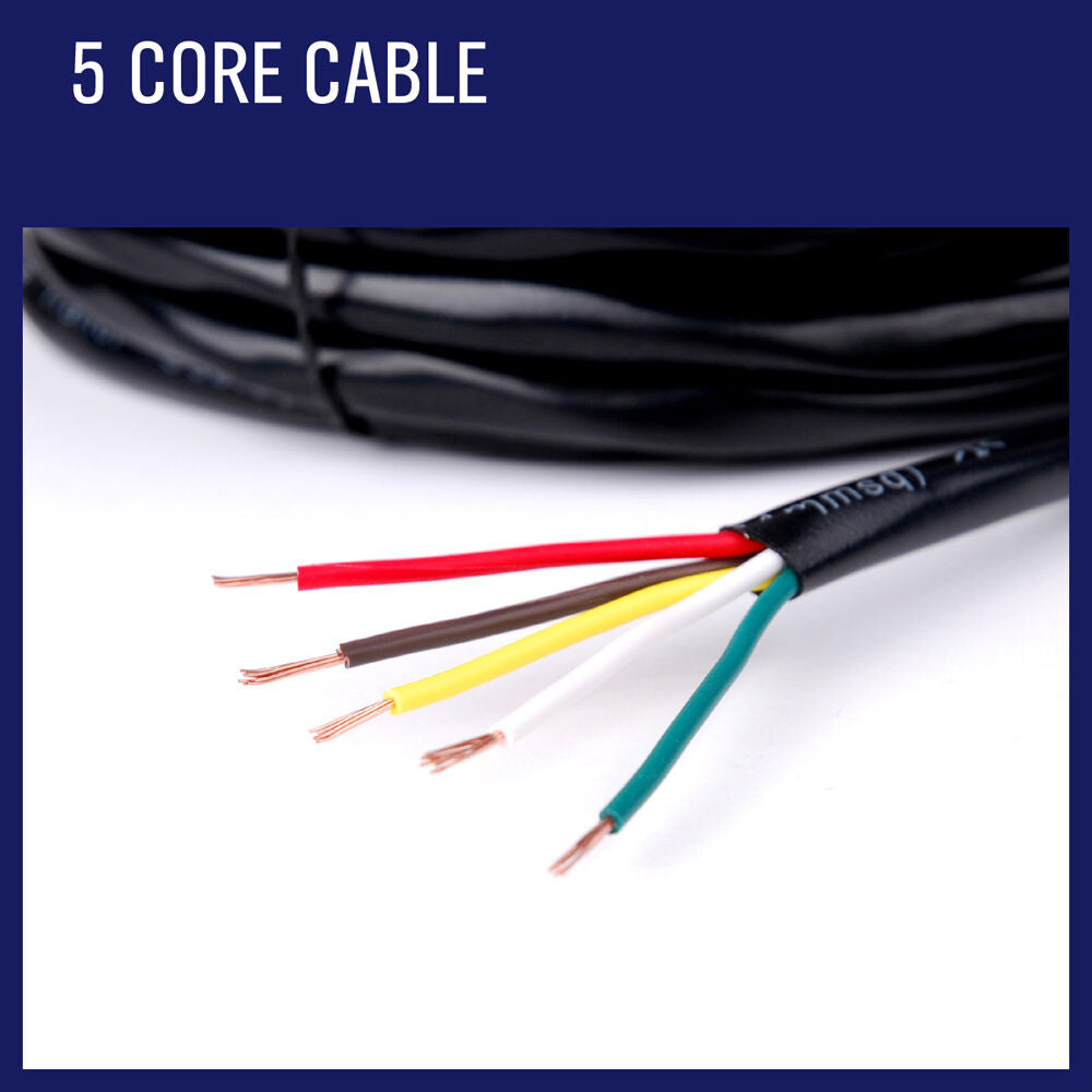 10M X 5 Core Wire Cable Trailer Cable Automotive Boat Caravan Truck Coil V90 PVC 3