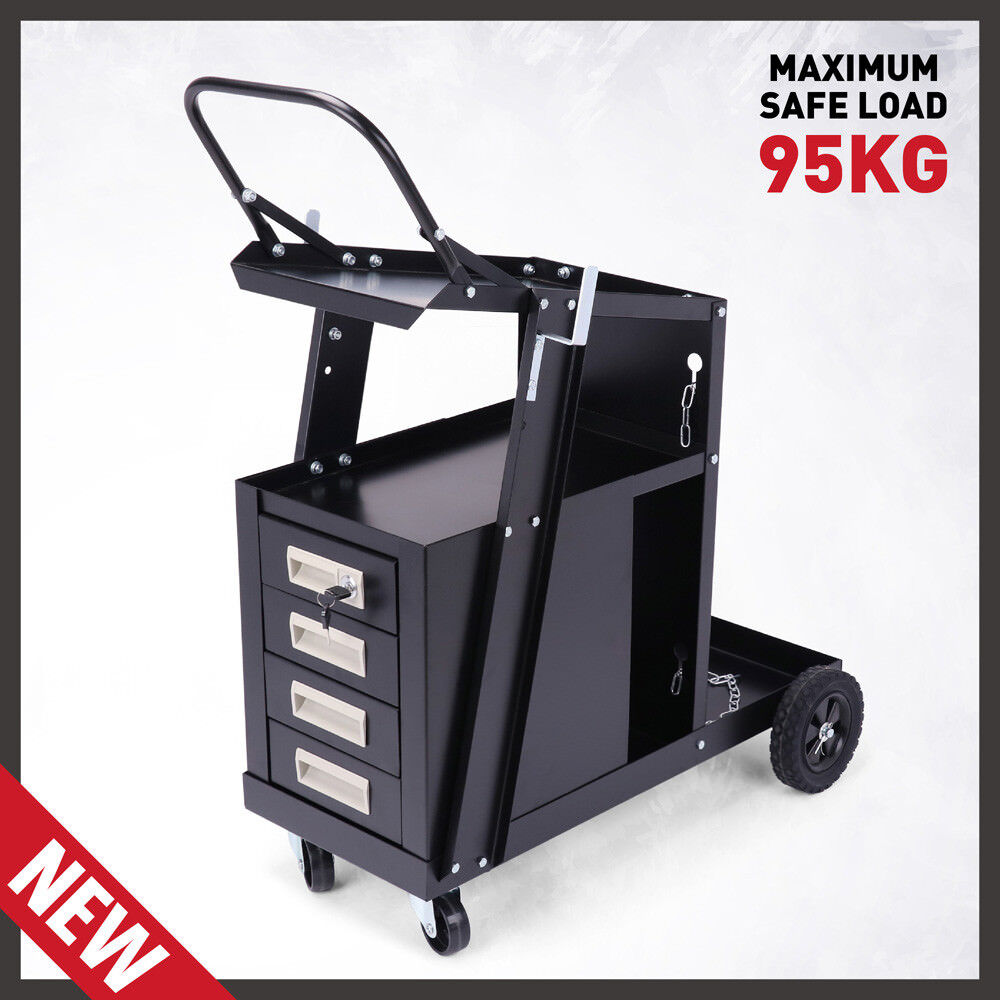 4-Drawer Welding Cart MIG Welder Trolley Cabinet TIG ARC MMA Plasma Cutter Bench 3