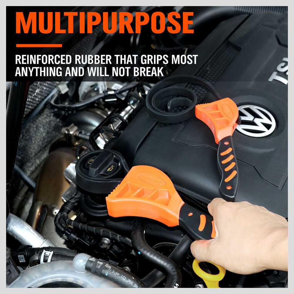 2Pc Adjustable Strap Wrench Rubber Belt Spanner Multi-Purpose Jar Opener Filter 5
