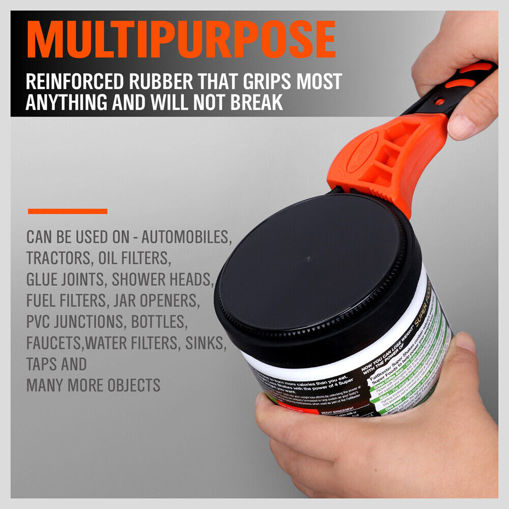 2Pc Adjustable Strap Wrench Rubber Belt Spanner Multi-Purpose Jar Opener Filter 6