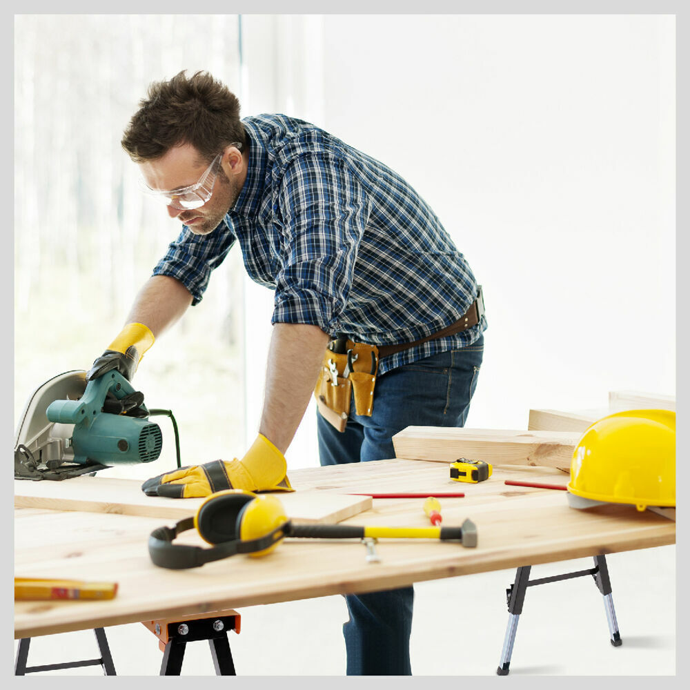 4Pc Mastercraft Sawhorse Metal Folding Non-slip Surface Saw Horse 120KG Capacity 4