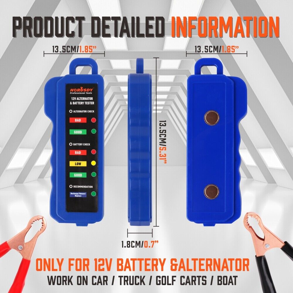 Digital 12V Alternator Battery Tester Car Load Tester Automotive  Voltage Check 3