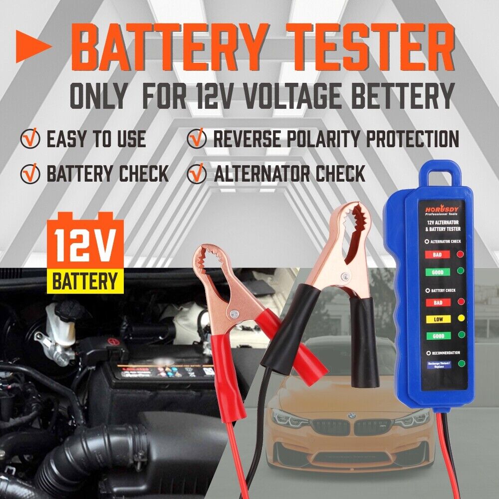 Digital 12V Alternator Battery Tester Car Load Tester Automotive  Voltage Check 6