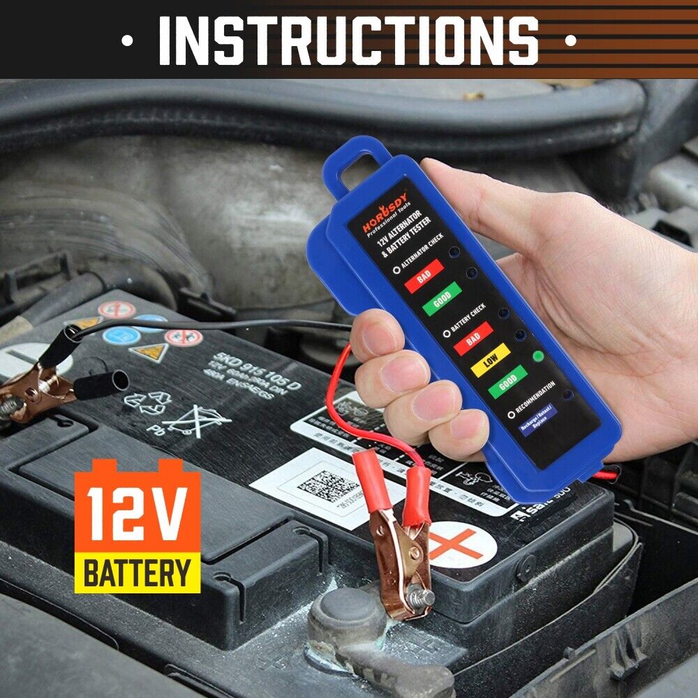Digital 12V Alternator Battery Tester Car Load Tester Automotive  Voltage Check 7